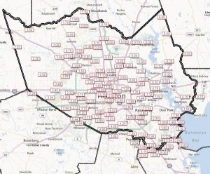 Harris County Rain totals were very scattered